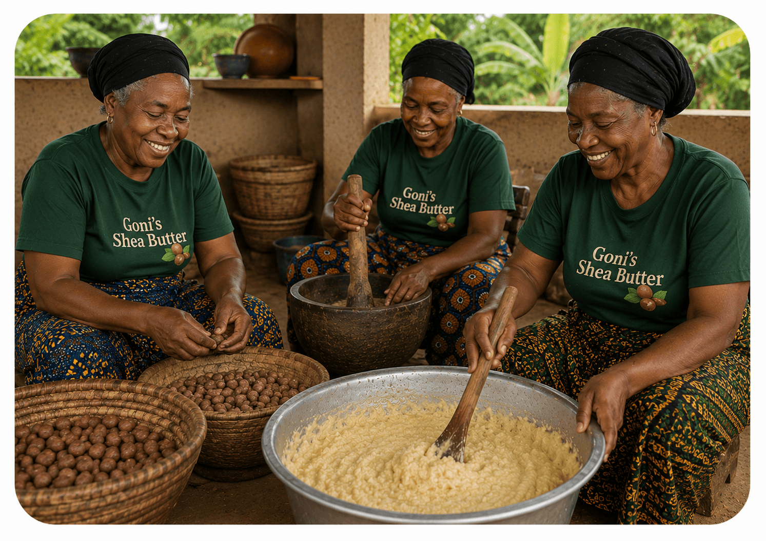 Women processing shea butter in Northern Nigeria