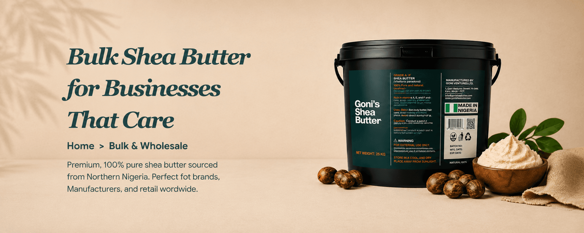 Bulk Shea Butter for Businesses That Care — premium, 100% pure shea butter sourced from Northern Nigeria for brands, manufacturers, and retail worldwide